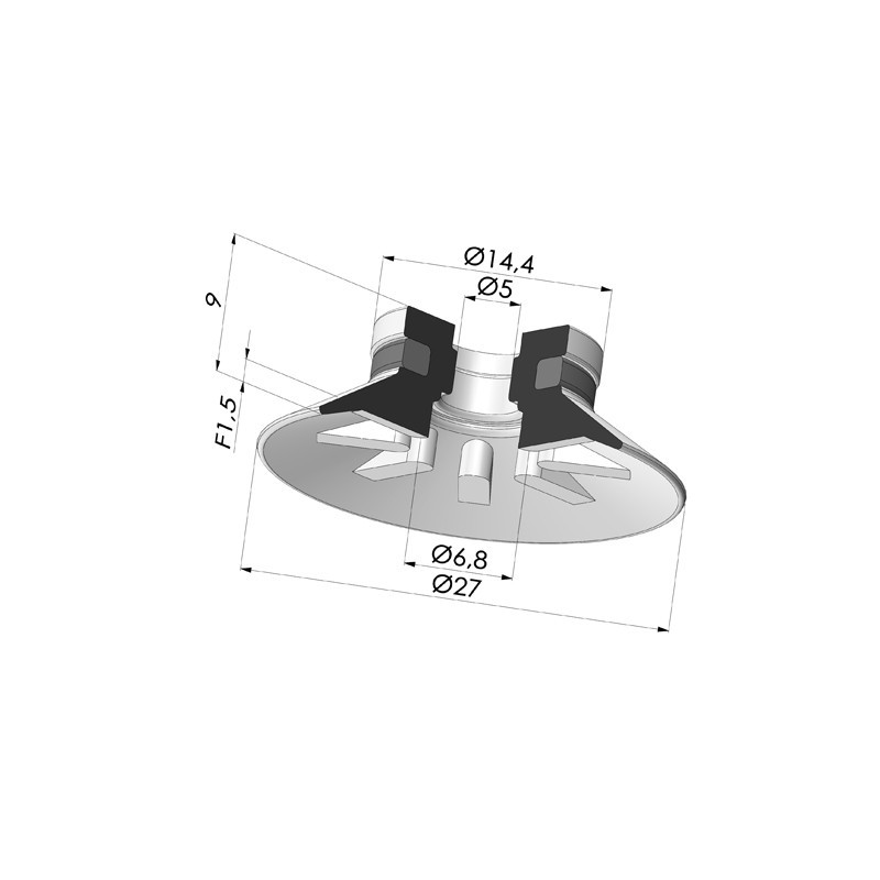 Novacom : Ventouse Plate Série 90 Ø 27MM