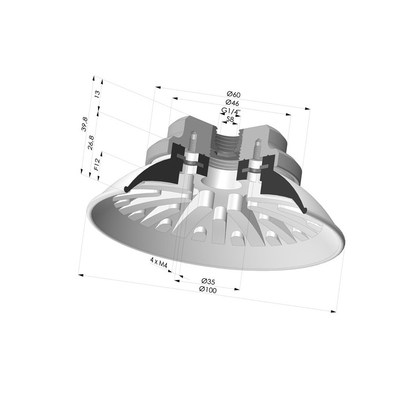 Novacom : Ventouse Plate Série 94 Ø 100MM