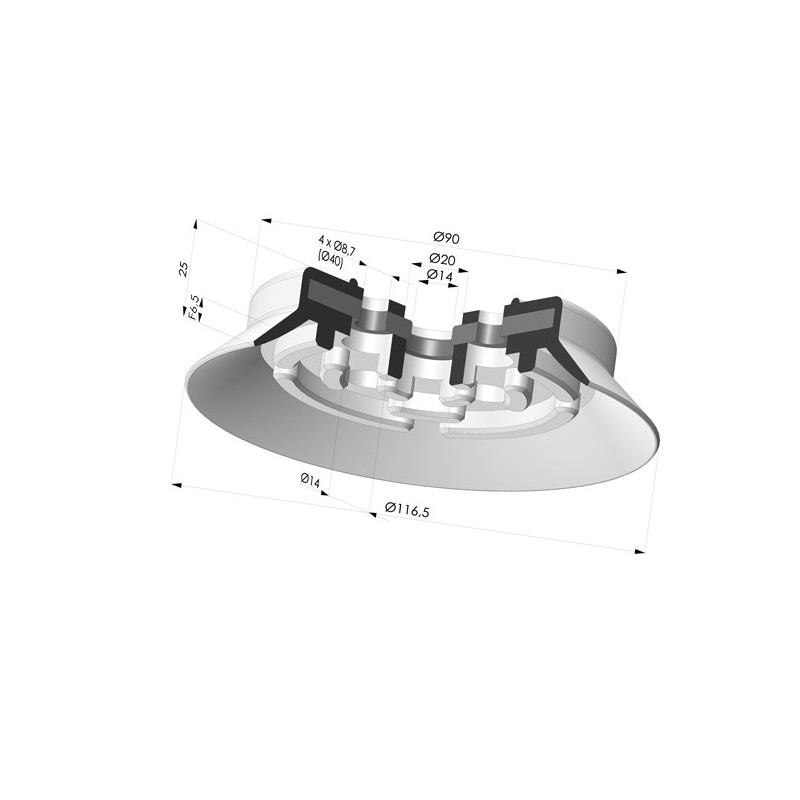 Novacom : Ventouse plate série PFG Ø 116.5 mm