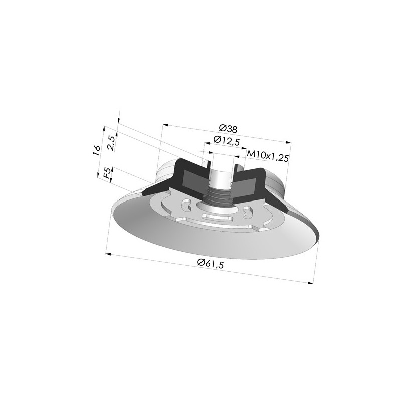 Novacom : Ventouse plate série PFG Ø 61.5 mm