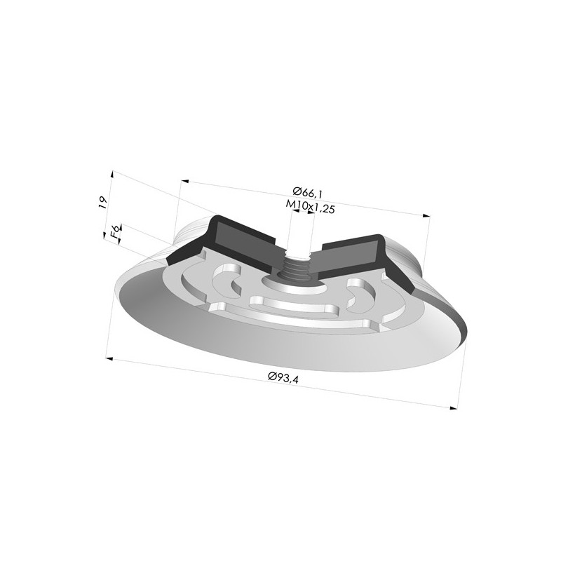 Novacom : Ventouse plate série PFG Ø 93.4 mm