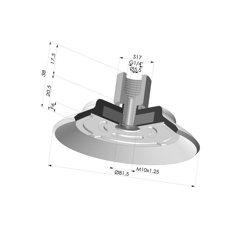 Novacom : Ventouse plate série PFTF Ø 81.5 mm