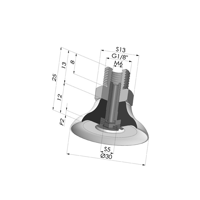 Novacom : Ventouse plate série PFTM Ø 30 mm