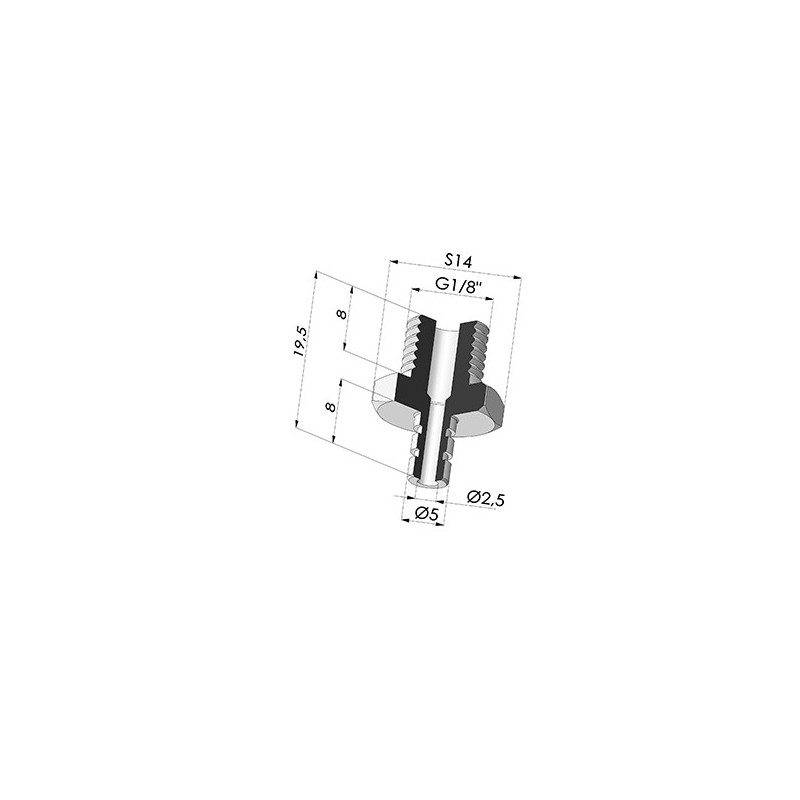 Novacom : Insert Démontable Mâle 1/8G