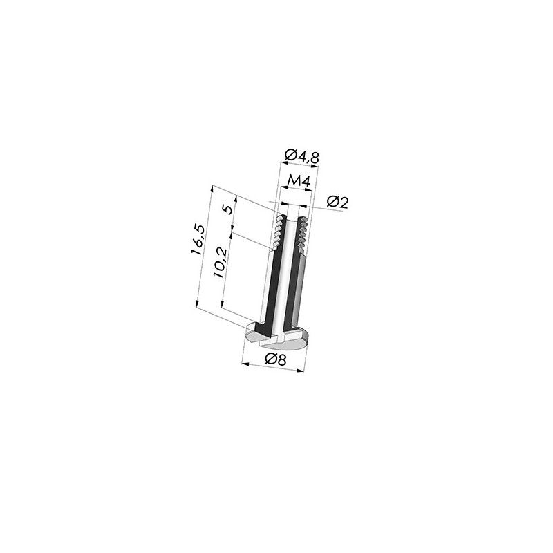 Novacom : Vis M4 - ØTête 8MM - L 16.5MM