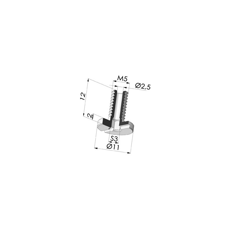 Novacom : Vis M5 - ØTête 11MM - L 12MM