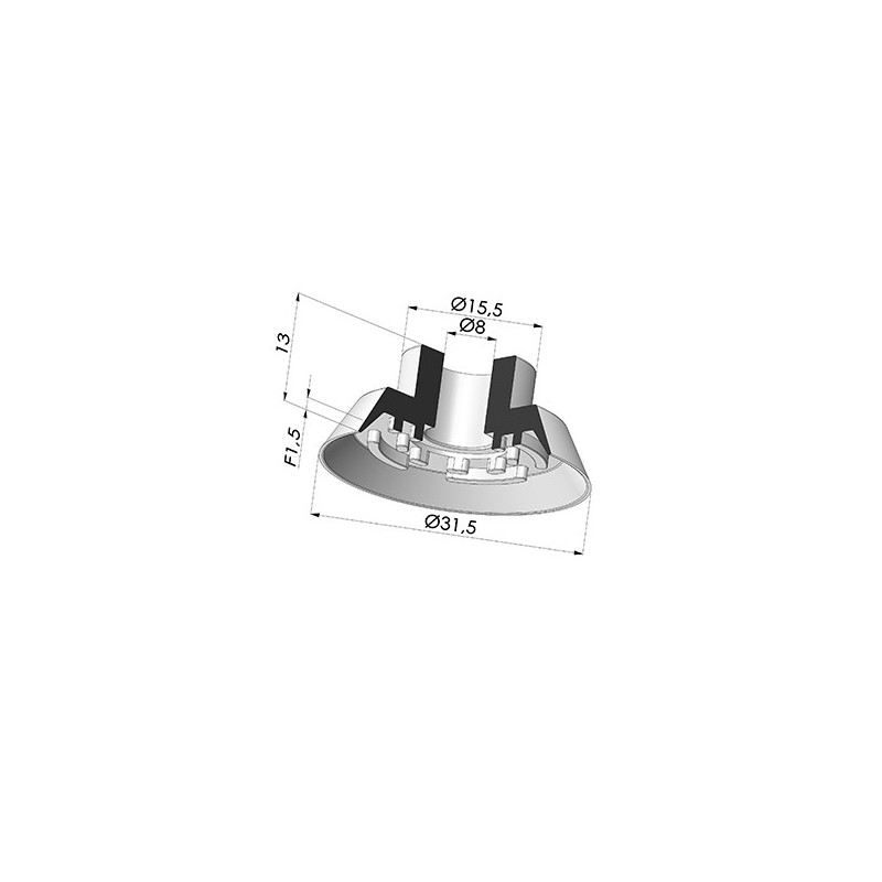 Novacom : Ventouse Plate Série 7 Ø 31.5MM