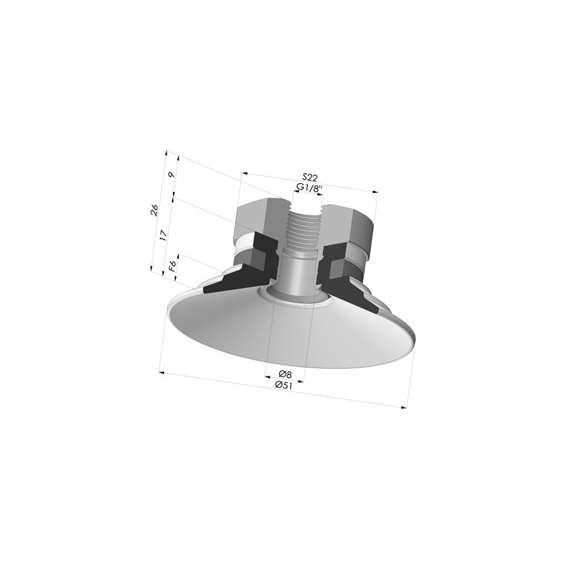 Novacom : Ventouse Plate Série 9 Ø 51MM