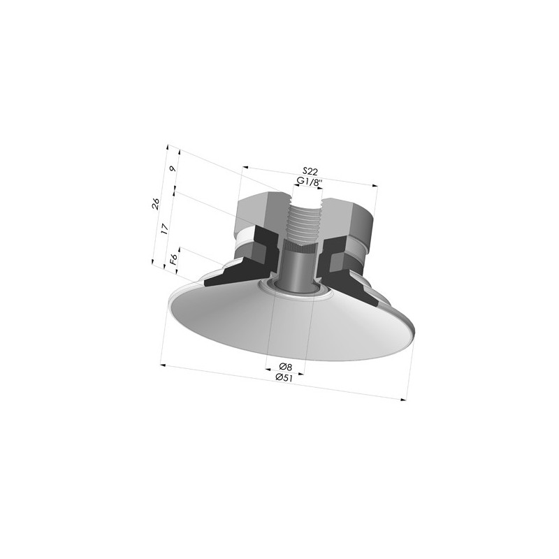 Novacom : Ventouse Plate Série 9 Ø 51MM