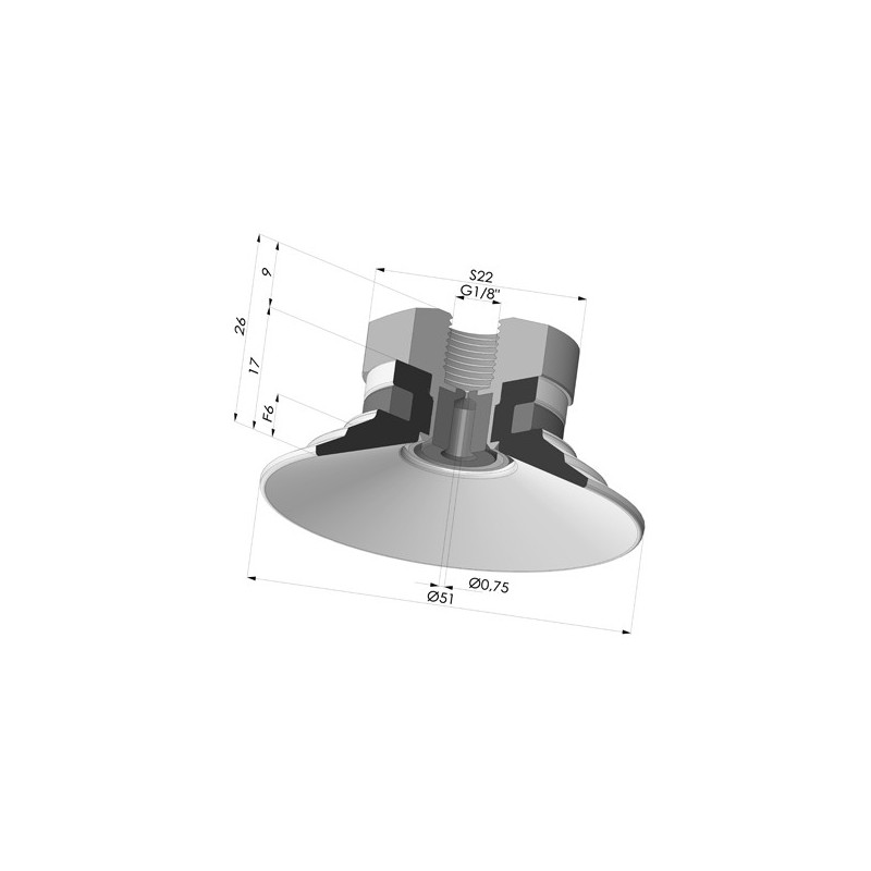 Novacom : Ventouse Plate Série 9 Ø 51MM