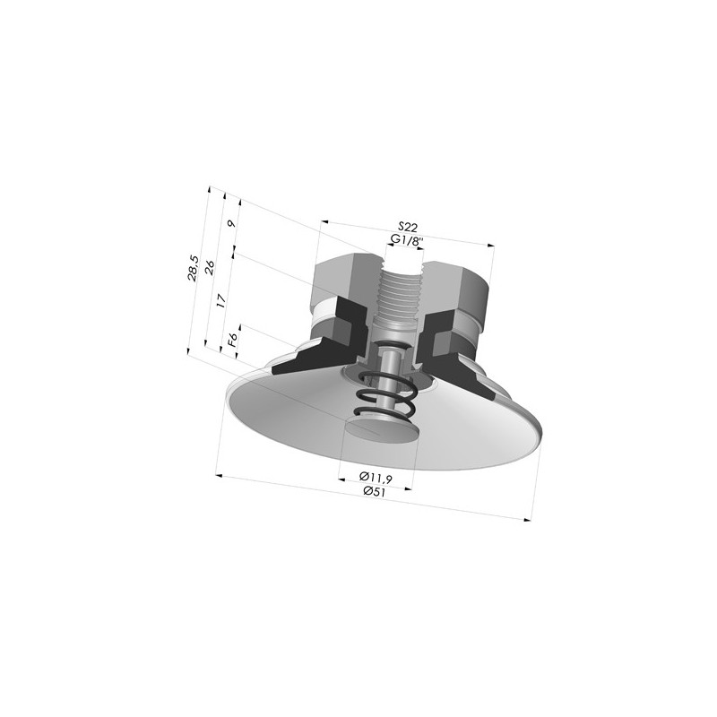 Novacom : Ventouse Plate Série 9 Ø 51MM