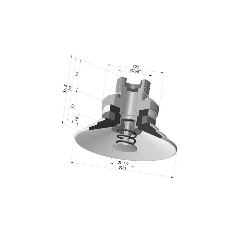 Novacom : Ventouse Plate Série 9 Ø 51MM