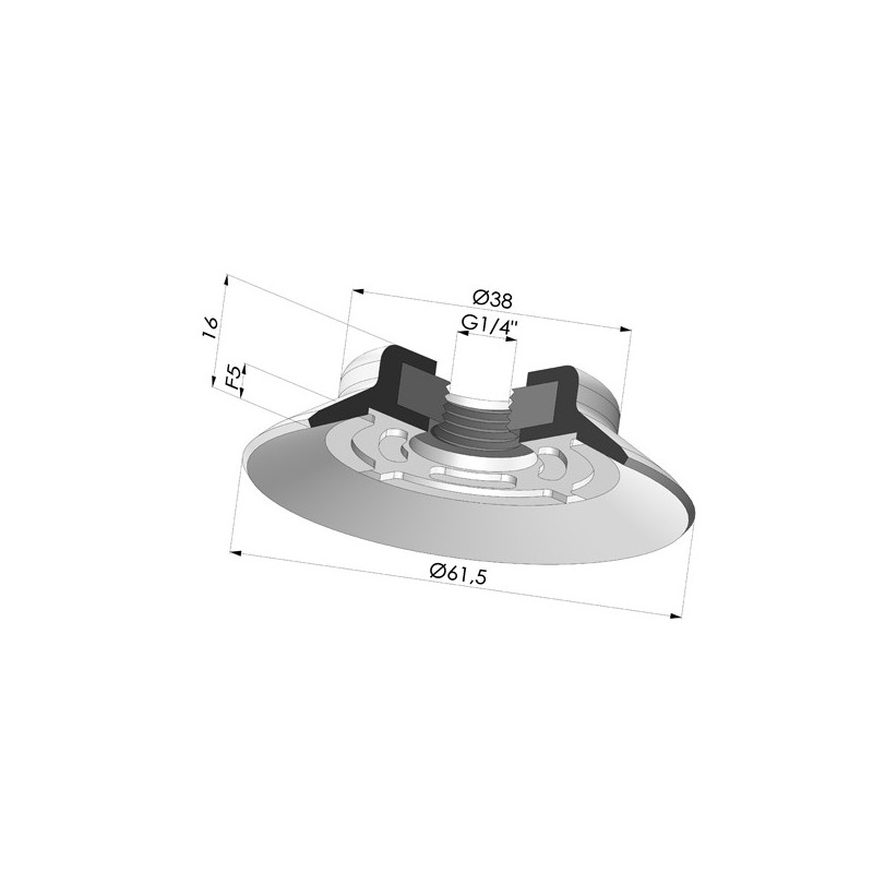 Novacom : Ventouse plate série PFG Ø 61.5 mm