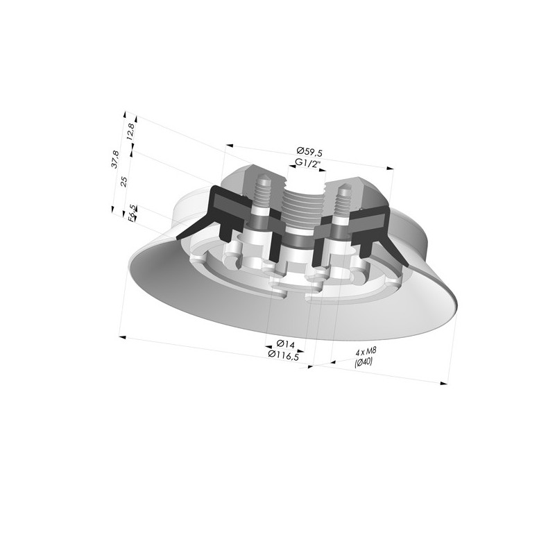 Novacom : Ventouse plate série PFTF Ø 116.5 mm