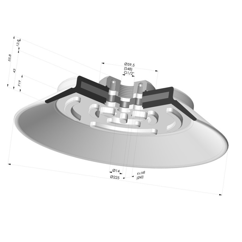 Novacom : Ventouse plate série PFTF Ø 225 mm