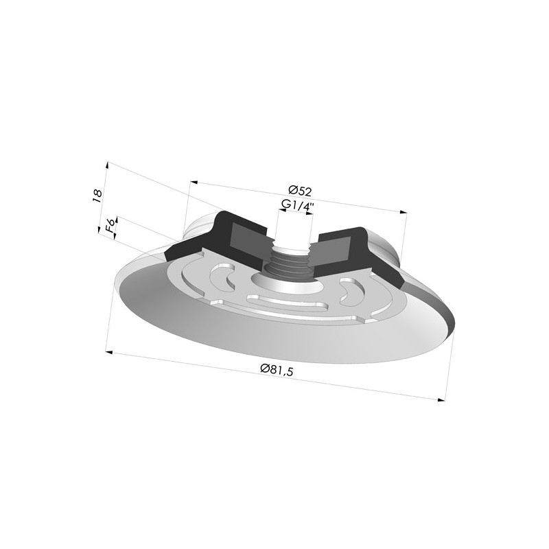 Novacom : Ventouse plate série PFG Ø 81.5 mm