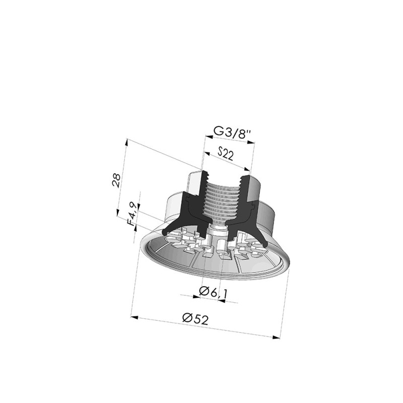 Novacom : Ventouse Plate Série 7R Ø 52MM