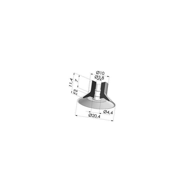 Novacom : Ventouse Plate Série VPC Ø 20.4MM