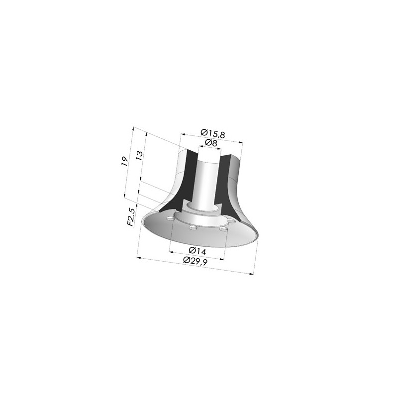 Novacom : Ventouse Plate Série VPC Ø 29.9MM