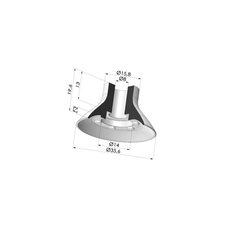 Novacom : Ventouse Plate Série VPC Ø 35.6MM