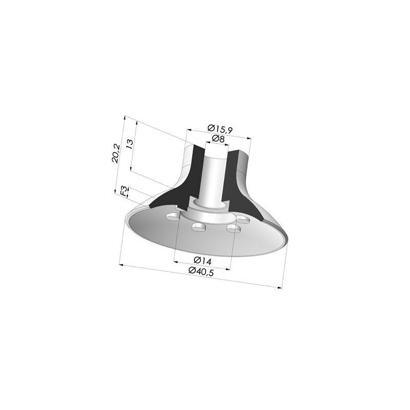 Novacom : Ventouse Plate Série VPC Ø 40.5MM