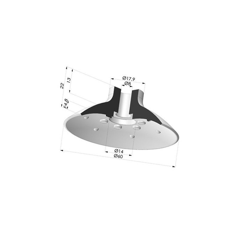 Novacom : Ventouse Plate Série VPC Ø 60MM