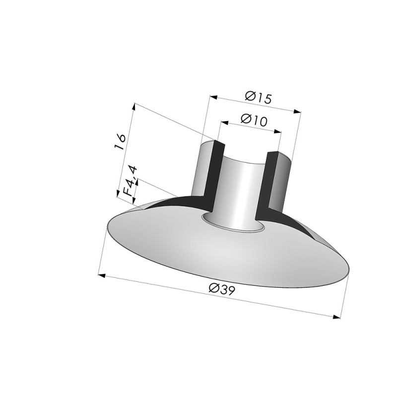 Novacom : Ventouse Plate Série 5 Ø 39MM - Ventouse plus souple