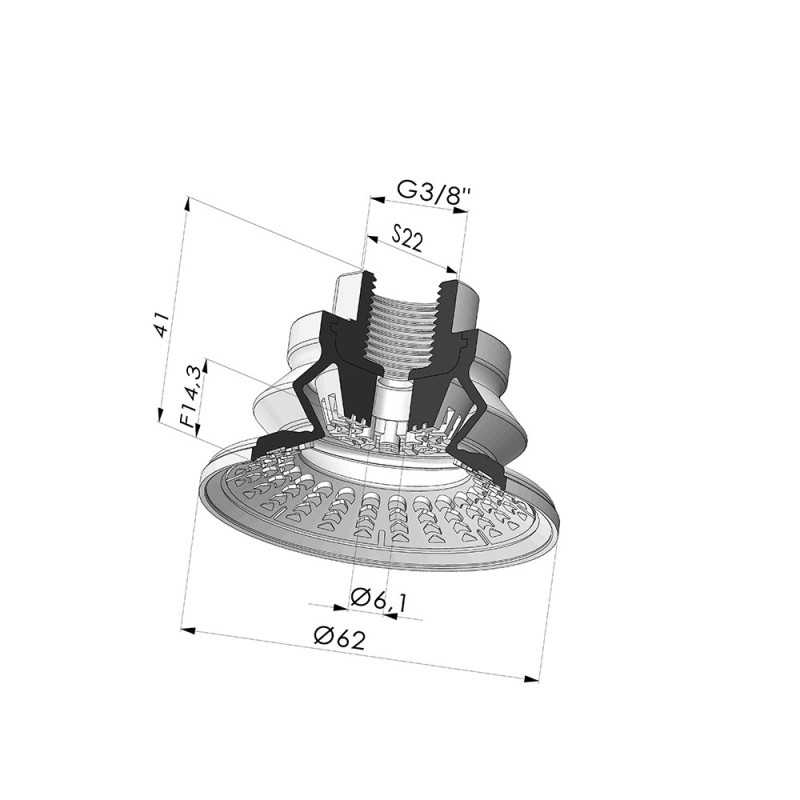 Novacom : Ventouse 1.5 Soufflets Série 8R Ø 62MM