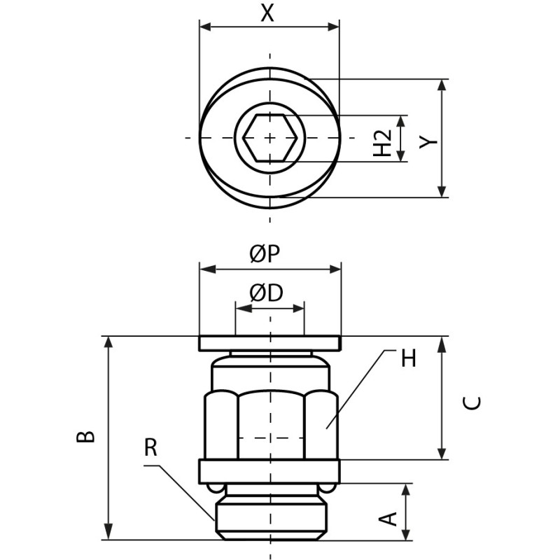 Novacom : Raccord Droit Mâle - BSP Cylindrique