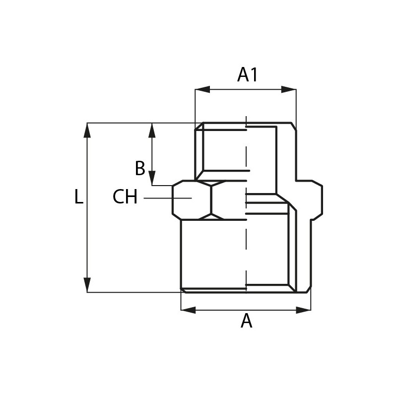 Novacom : Réduction Femelle / Mâle - Cylindrique