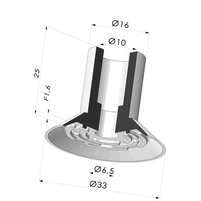 Novacom : Ventouse plate série VCP Ø 33 mm