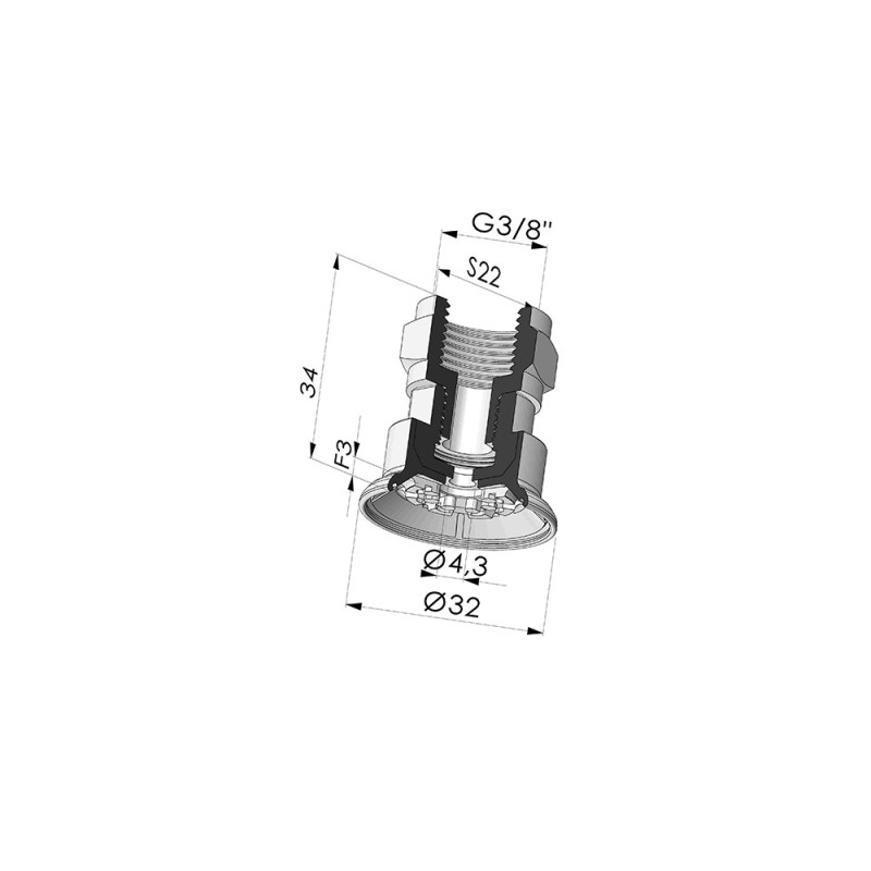 Novacom : Ventouse Plate Série 7R Ø 32MM