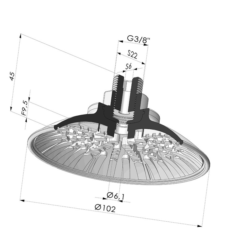 Novacom : Ventouse Plate Série 7R Ø 102MM