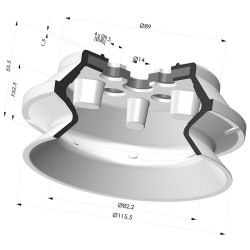 Bellows Suction Cup 1.5 folds Series PBG, Ø 115 mm