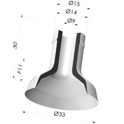 Flat Suction Cup Series 70P, 33 mm Ø