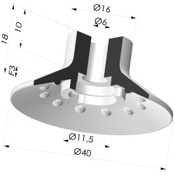 Flat Suction Cup Series 7SB, Ø 40 mm