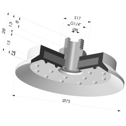Flat Suction Cup Series 7SB, Ø 72.8 mm with fitting G1/4"
