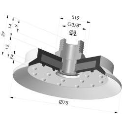 Flat Suction Cup Series 7SB, Ø 72.8 mm with fitting G3/8"