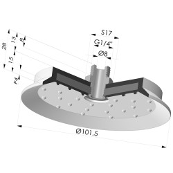 Flat Suction Cup Series 7SB, Ø 101.5 mm with fitting G1/4"