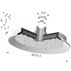Flat Suction Cup Series 7SB, Ø 101.5 mm with fitting G3/8"