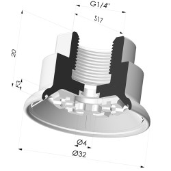 Flat Suction Cup Series 7R, Ø 32 mm