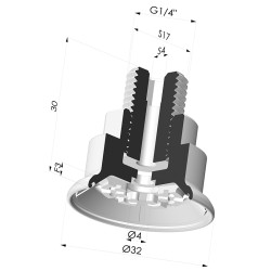 Flat Suction Cup Series 7R, Ø 32 mm