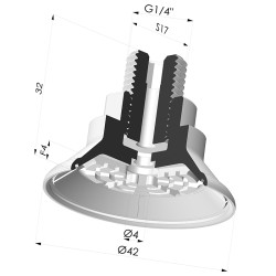 Flat Suction Cup Series 7R, Ø 42 mm