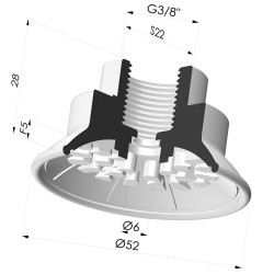 Flat Suction Cup Series 7R, Ø 52 mm