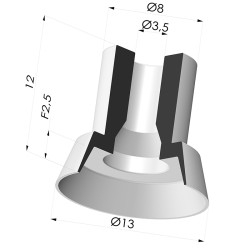 Flat Suction Cup Series 7, Ø 13 mm