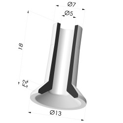 Flat Suction Cup Series 7, Ø 12,9 mm