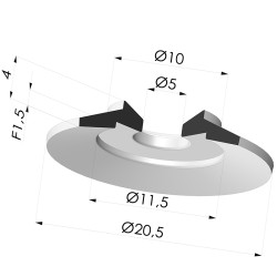Flat Suction Cup Series 7, Ø 21 mm