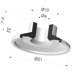 Flat Suction Cup Series 7, Ø 21 mm