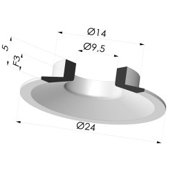 Flat Suction Cup Series 7, Ø 24 mm
