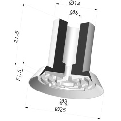 Flat Suction Cup Series 7, Ø 25 mm
